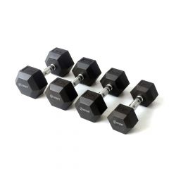 Rubber Coated Cast Iron Hexagon Dumbell, ARBA DH-101